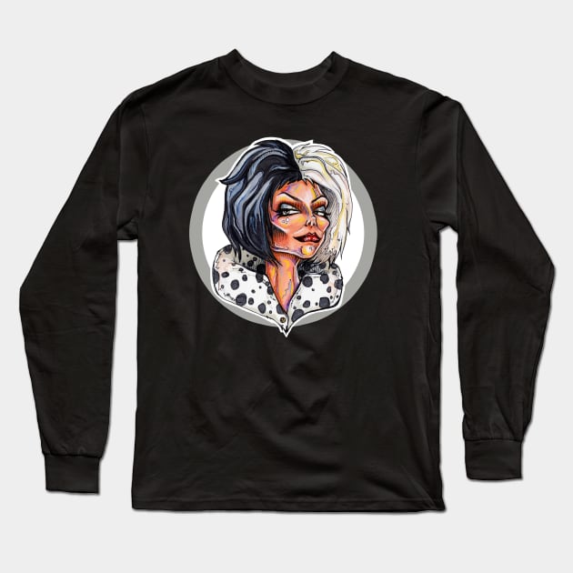 Cruella DeVille Long Sleeve T-Shirt by Sam Pea